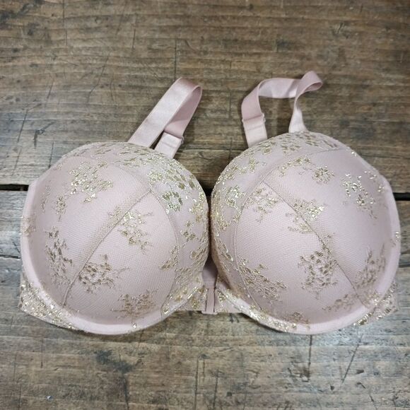 Victorias Secret Bra 36DDD Very Sexy Push Up Front Close Blush Gold - Picture 1 of 6